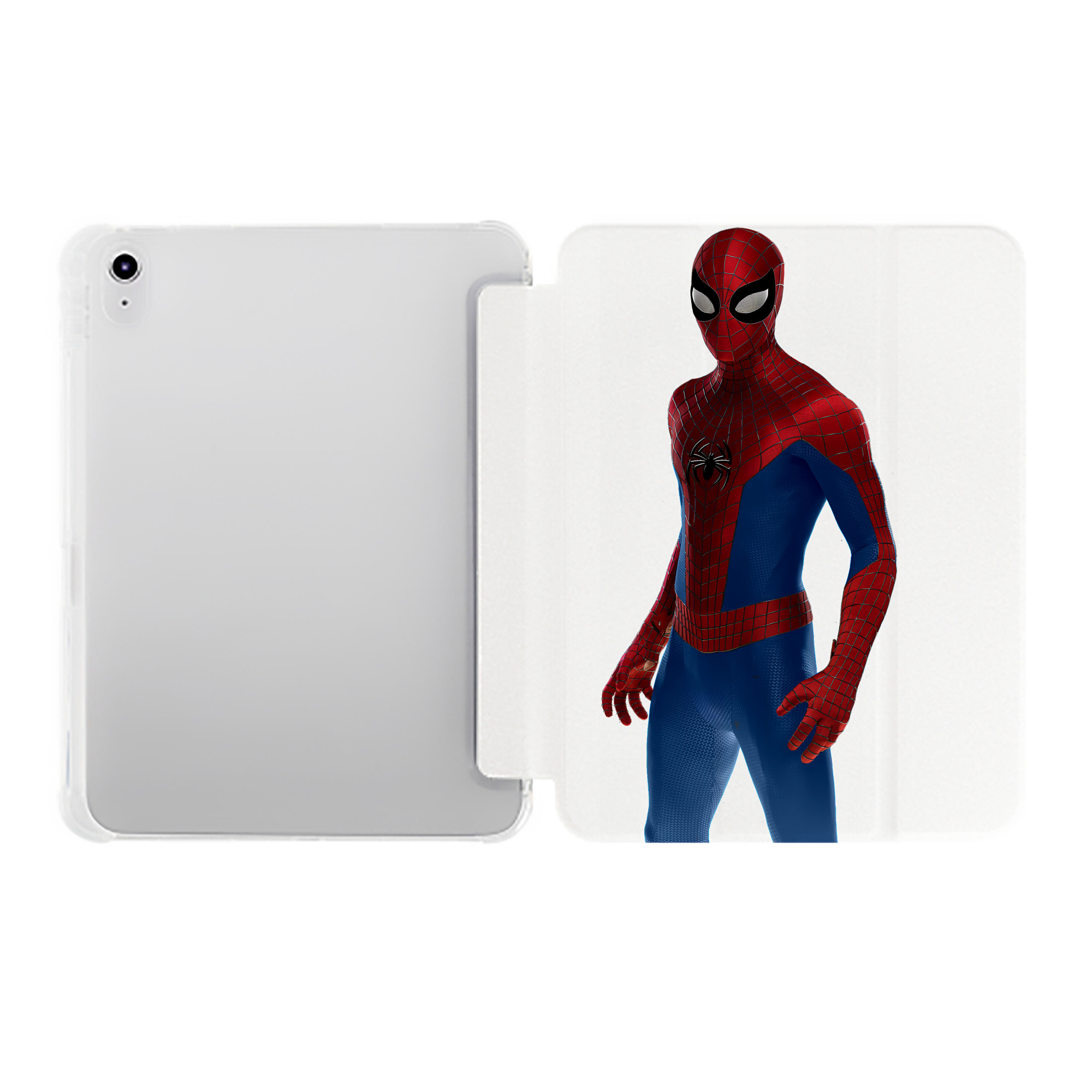 （画像用） Spider Man スパイダーマン IPad ケース ペン収納付き 三つ折りスタンド PUレザー×シリコン 対応機種9.5/10.5/10.9インチ